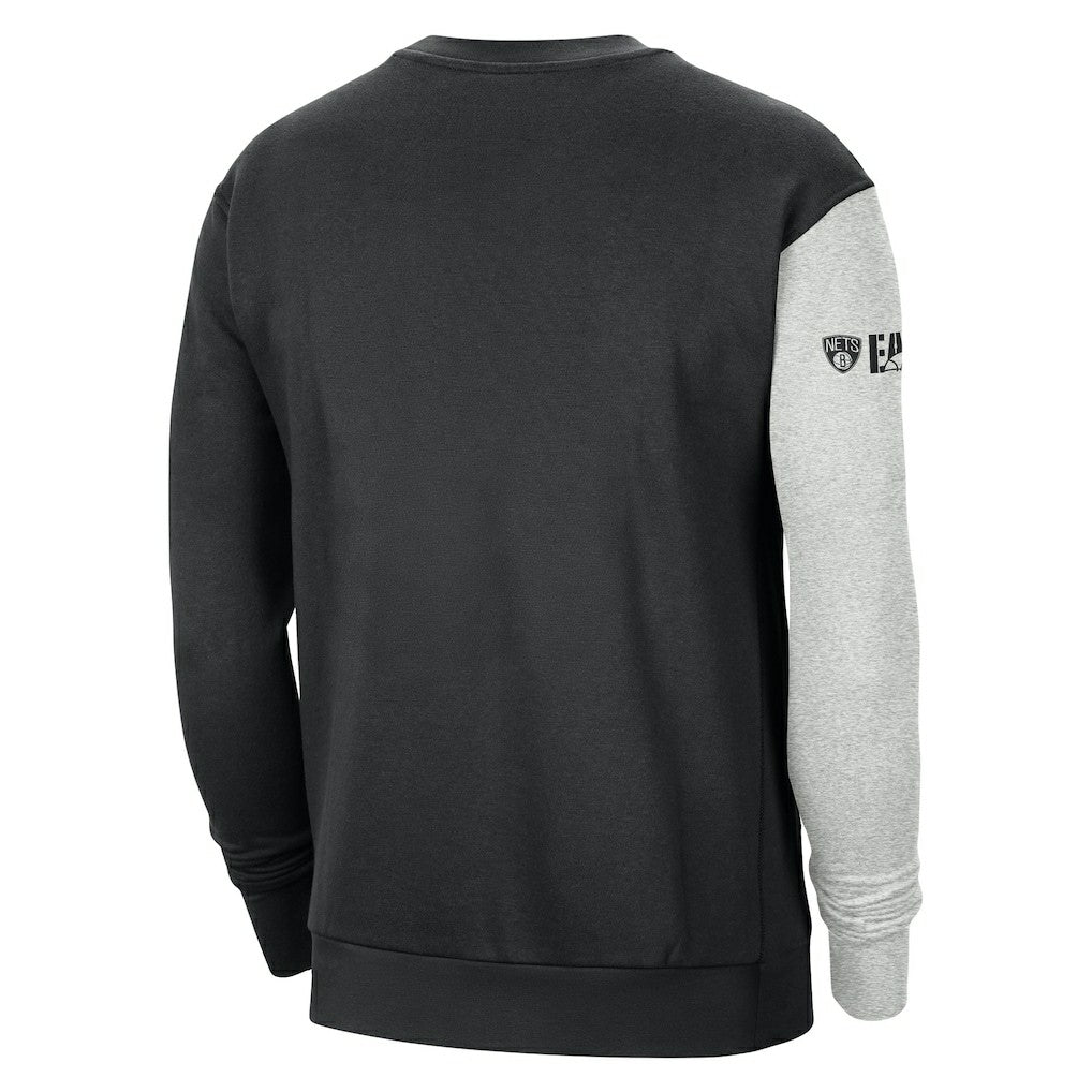 Black/Heather Gray Brooklyn Nets Courtside Versus Force & Flight Pullover Sweatshirt | NBA