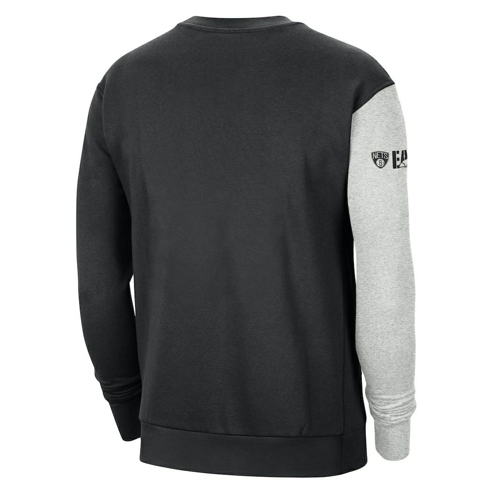 Black/Heather Gray Brooklyn Nets Courtside Versus Force & Flight Pullover Sweatshirt | NBA