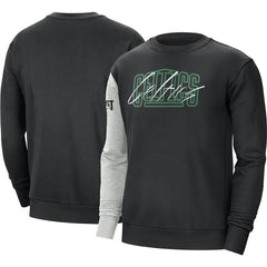 Black/Heather Gray Boston Celtics Courtside Versus Force & Flight Pullover Sweatshirt | NBA