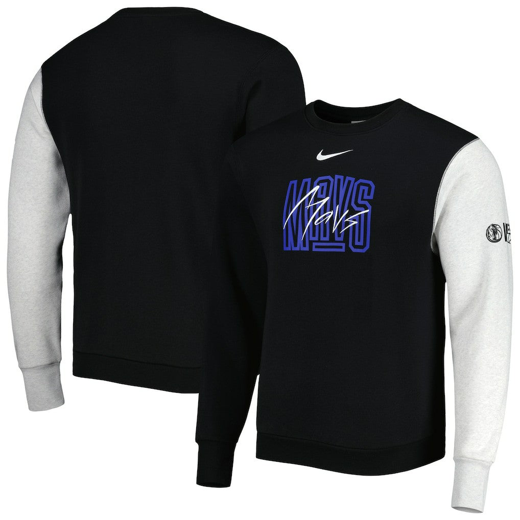 Black/Heather Gray Dallas Mavericks Courtside Versus Force & Flight Pullover Sweatshirt sale | NBA