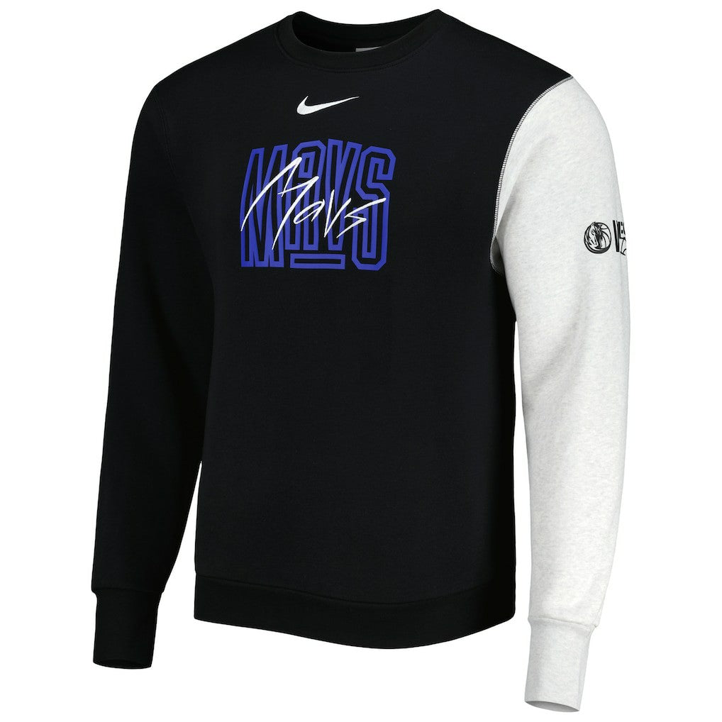 Black/Heather Gray Dallas Mavericks Courtside Versus Force & Flight Pullover Sweatshirt sale | NBA