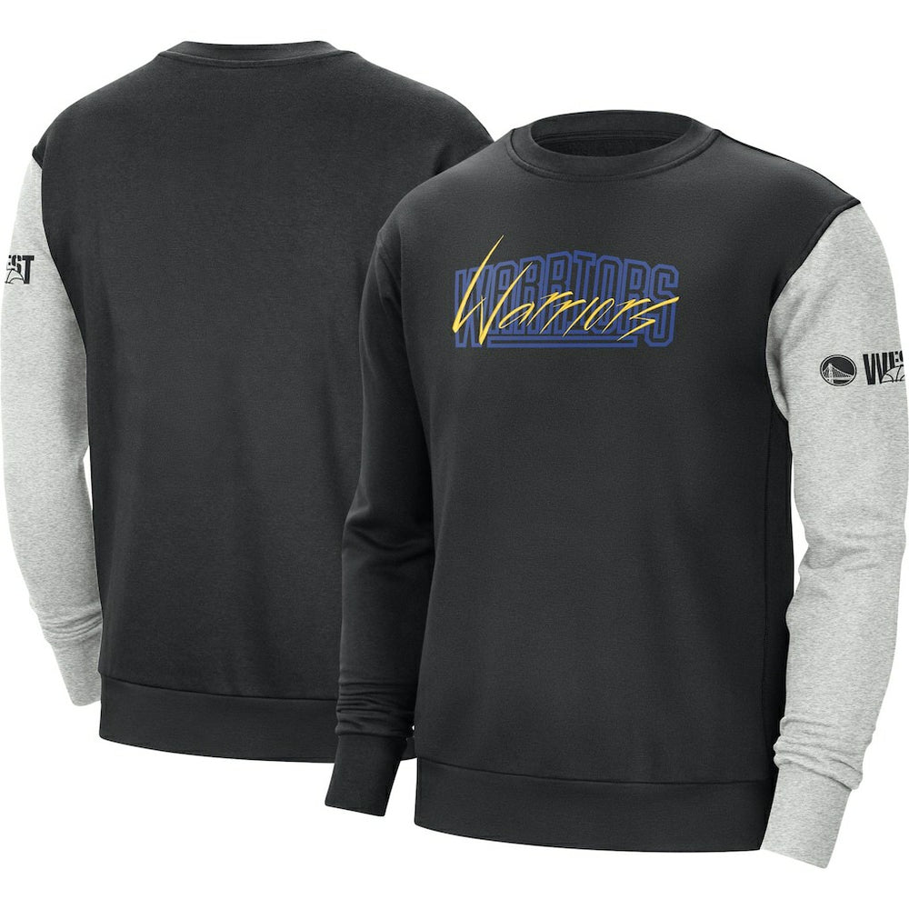 Black/Heather Gray Golden State Warriors Courtside Versus Force & Flight Pullover Sweatshirt sale | NBA
