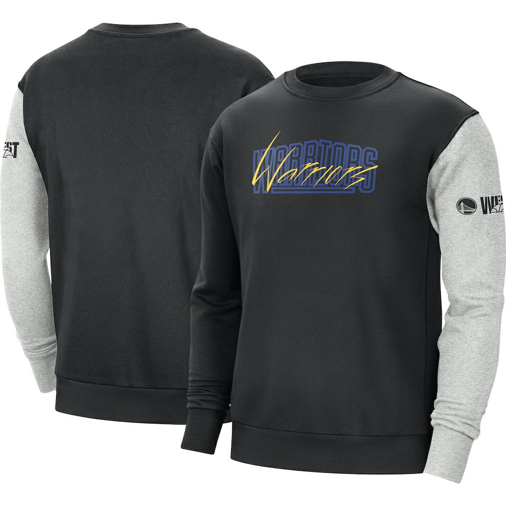 Black/Heather Gray Golden State Warriors Courtside Versus Force & Flight Pullover Sweatshirt sale | NBA
