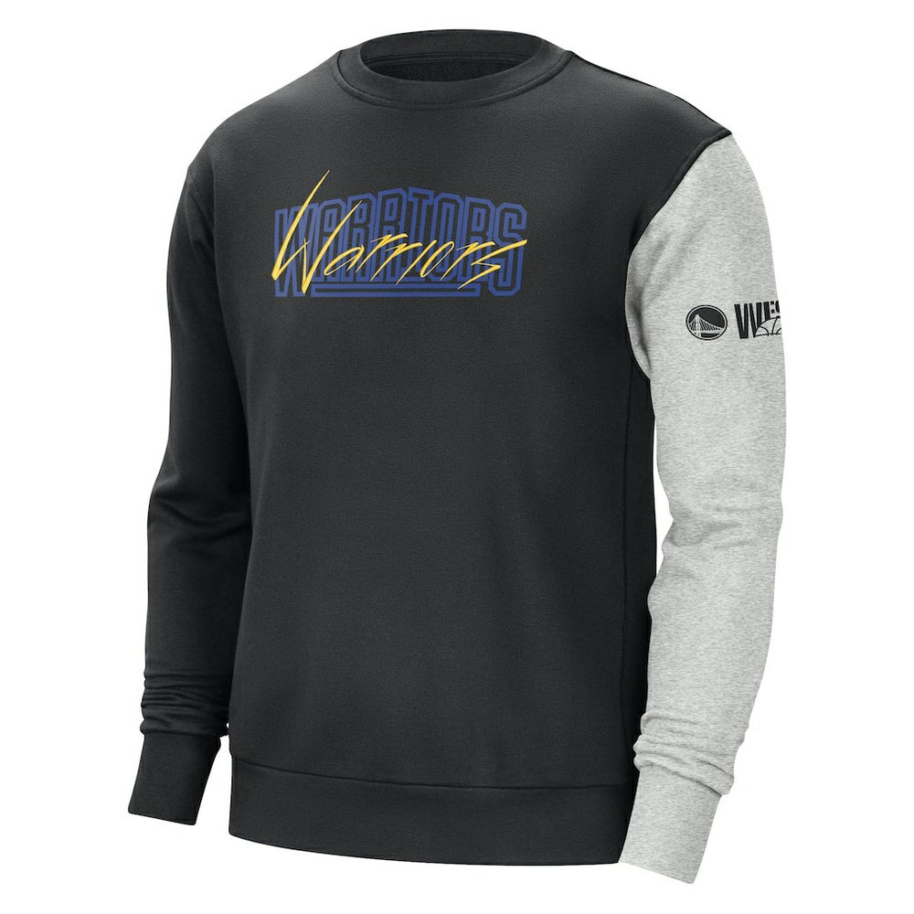 Black/Heather Gray Golden State Warriors Courtside Versus Force & Flight Pullover Sweatshirt sale | NBA