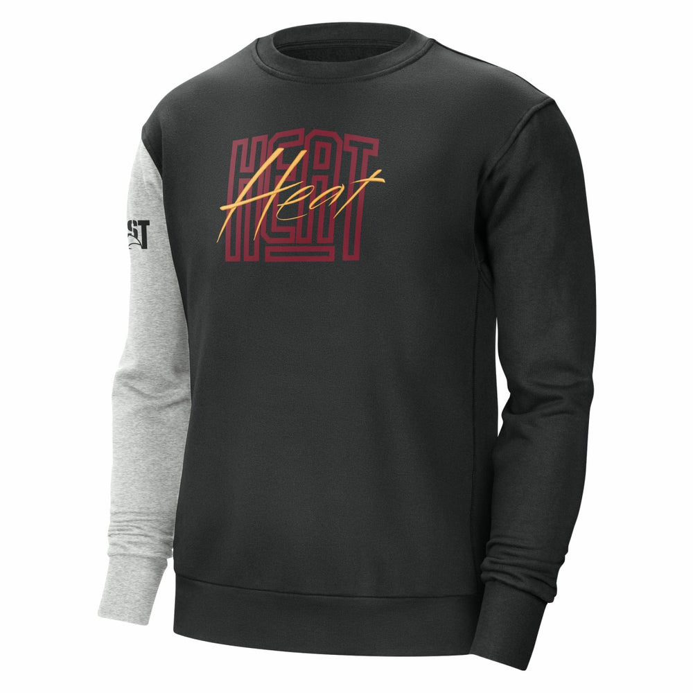 Black/Heather Gray Miami Heat Courtside Versus Force & Flight Pullover Sweatshirt | NBA