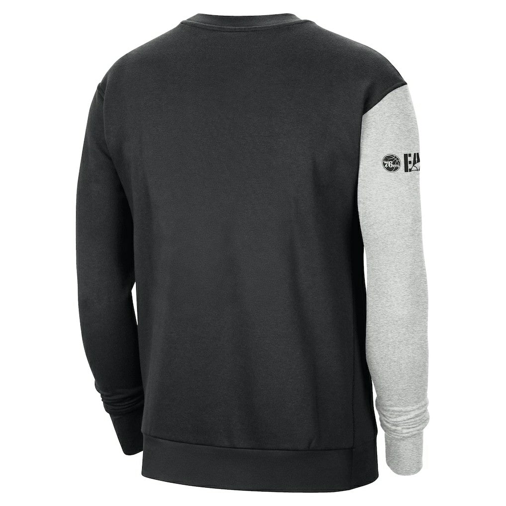 Black/Heather Gray Philadelphia 76ers Courtside Versus Force & Flight Pullover Sweatshirt | NBA