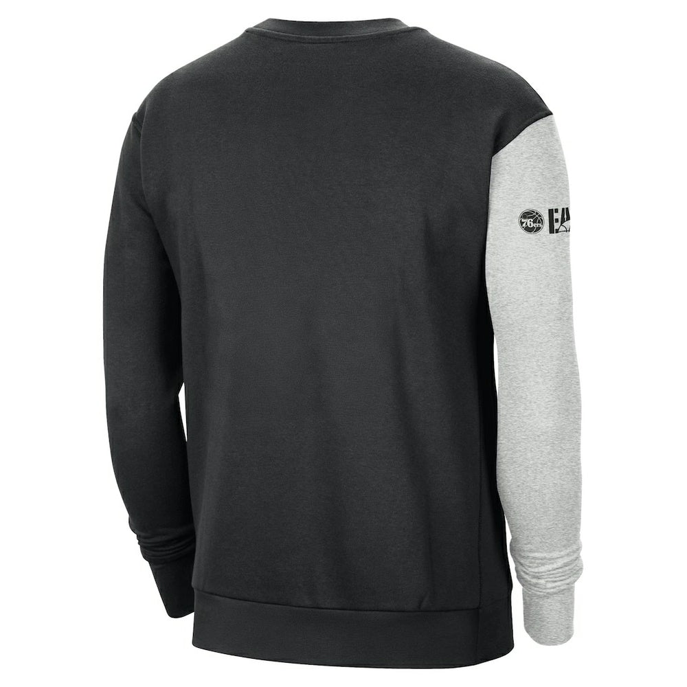Black/Heather Gray Philadelphia 76ers Courtside Versus Force & Flight Pullover Sweatshirt | NBA