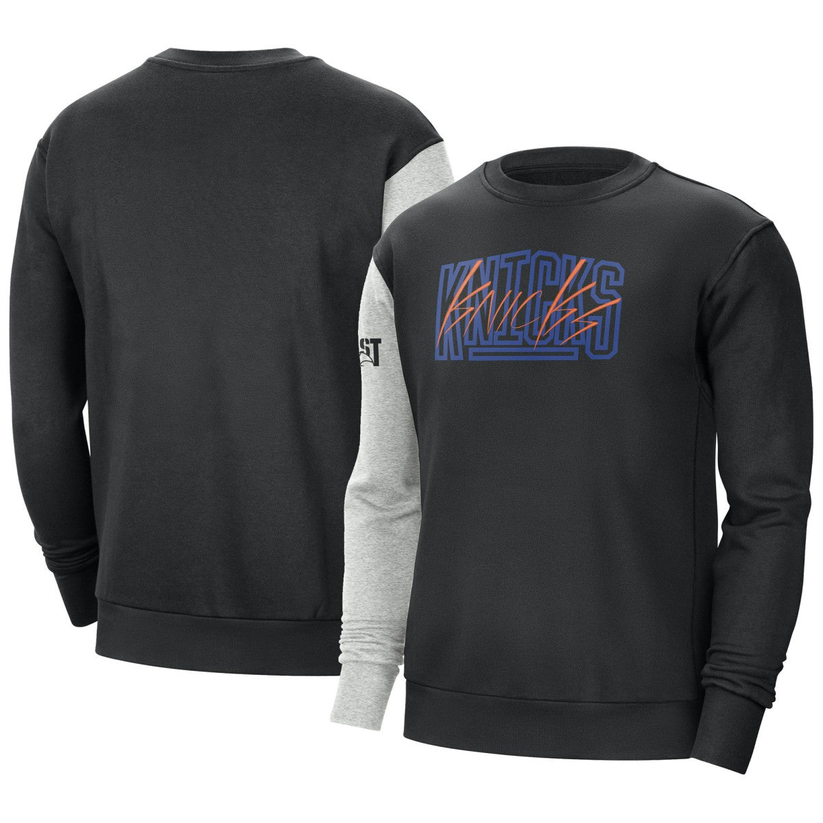 Black/Heather Gray New York Knicks Courtside Versus Force & Flight Pullover Sweatshirt | NBA
