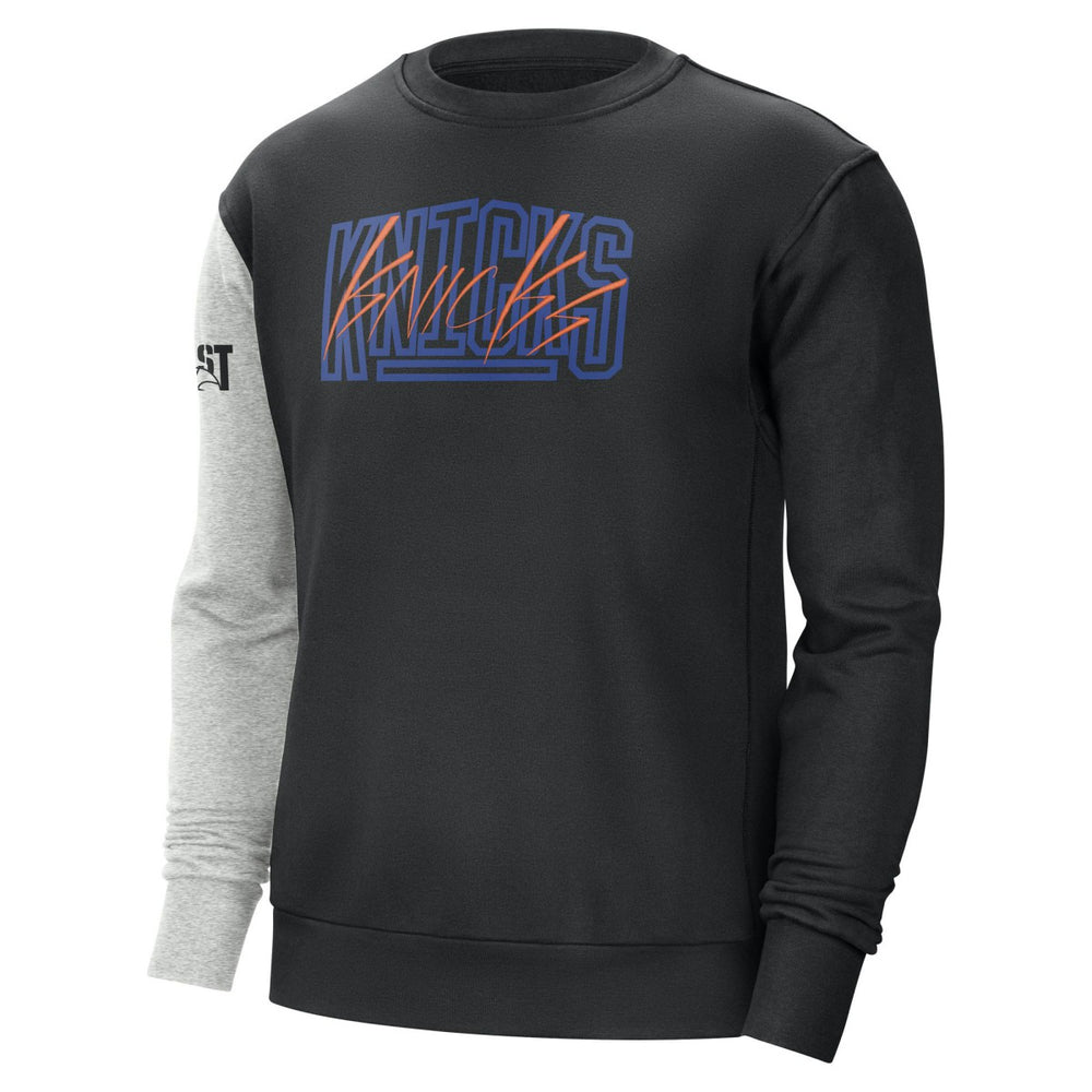 Black/Heather Gray New York Knicks Courtside Versus Force & Flight Pullover Sweatshirt | NBA