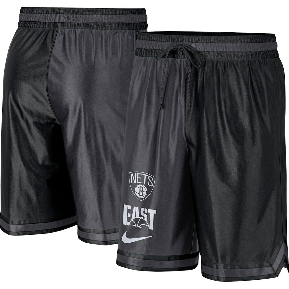 Black/Anthracite Brooklyn Nets Courtside Versus Force Split DNA Performance Shorts | NBA