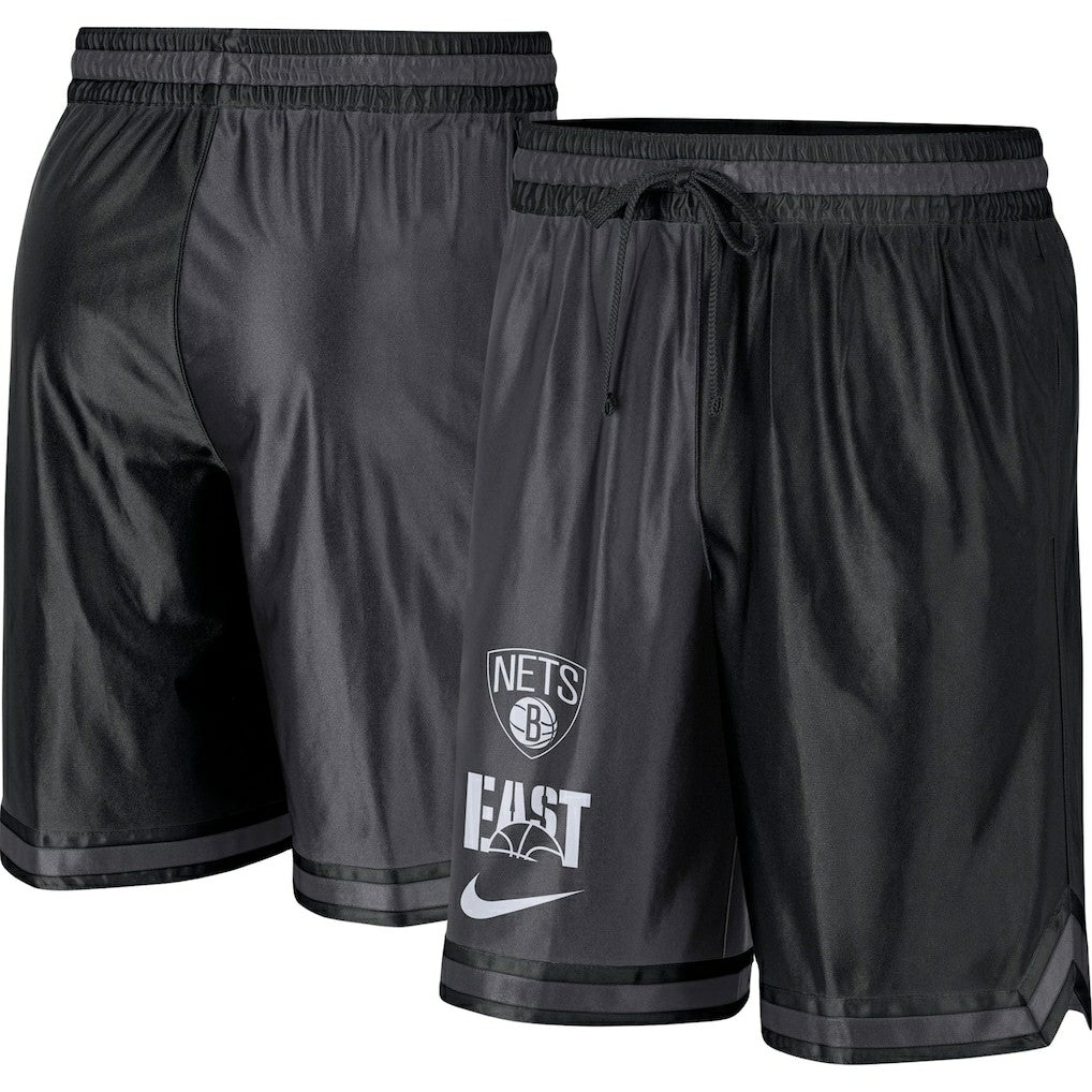 Black/Anthracite Brooklyn Nets Courtside Versus Force Split DNA Performance Shorts | NBA