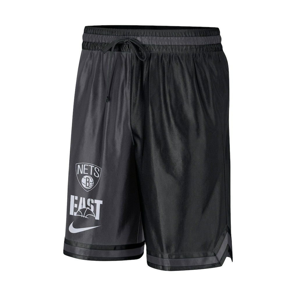 Black/Anthracite Brooklyn Nets Courtside Versus Force Split DNA Performance Shorts | NBA