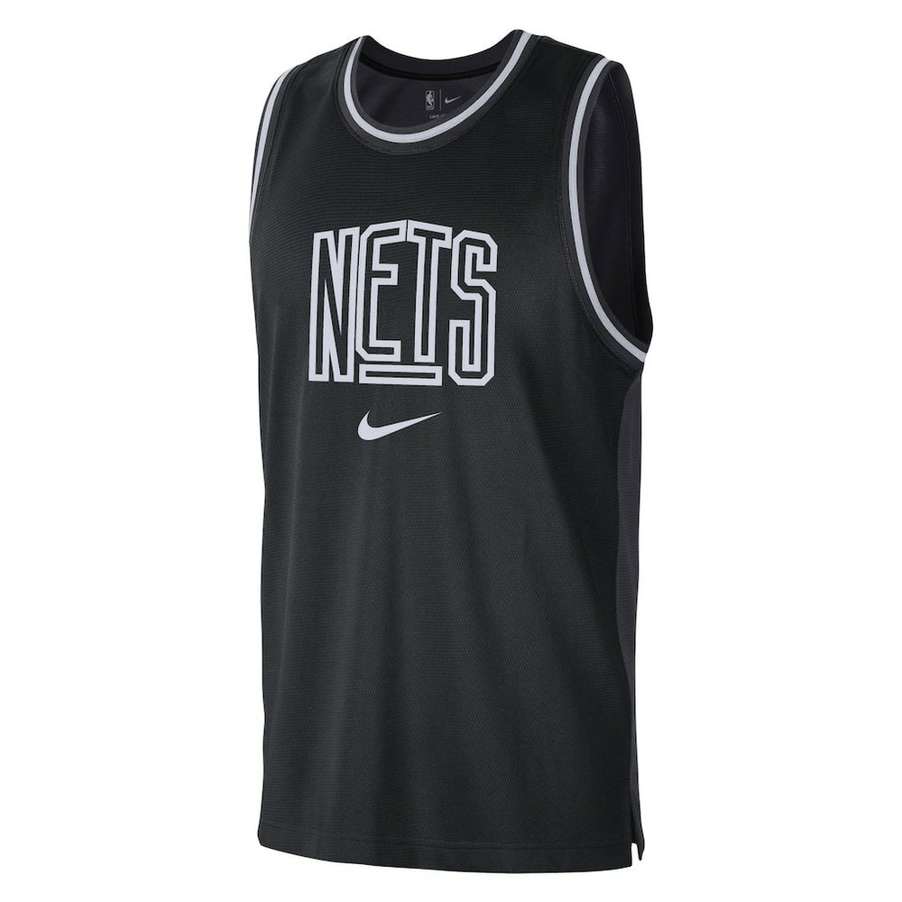 Black/Anthracite Brooklyn Nets Courtside Versus Force Split DNA Performance Mesh Tank Top | NBA