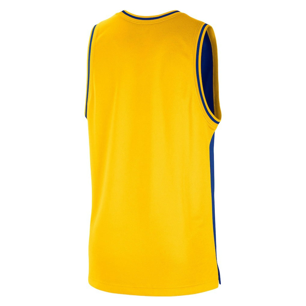 Royal/Gold Golden State Warriors Courtside Versus Force Split DNA Performance Mesh Tank Top sale | NBA