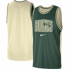 Hunter Green/Cream Milwaukee Bucks Courtside Versus Force Split DNA Performance Mesh Tank Top | NBA