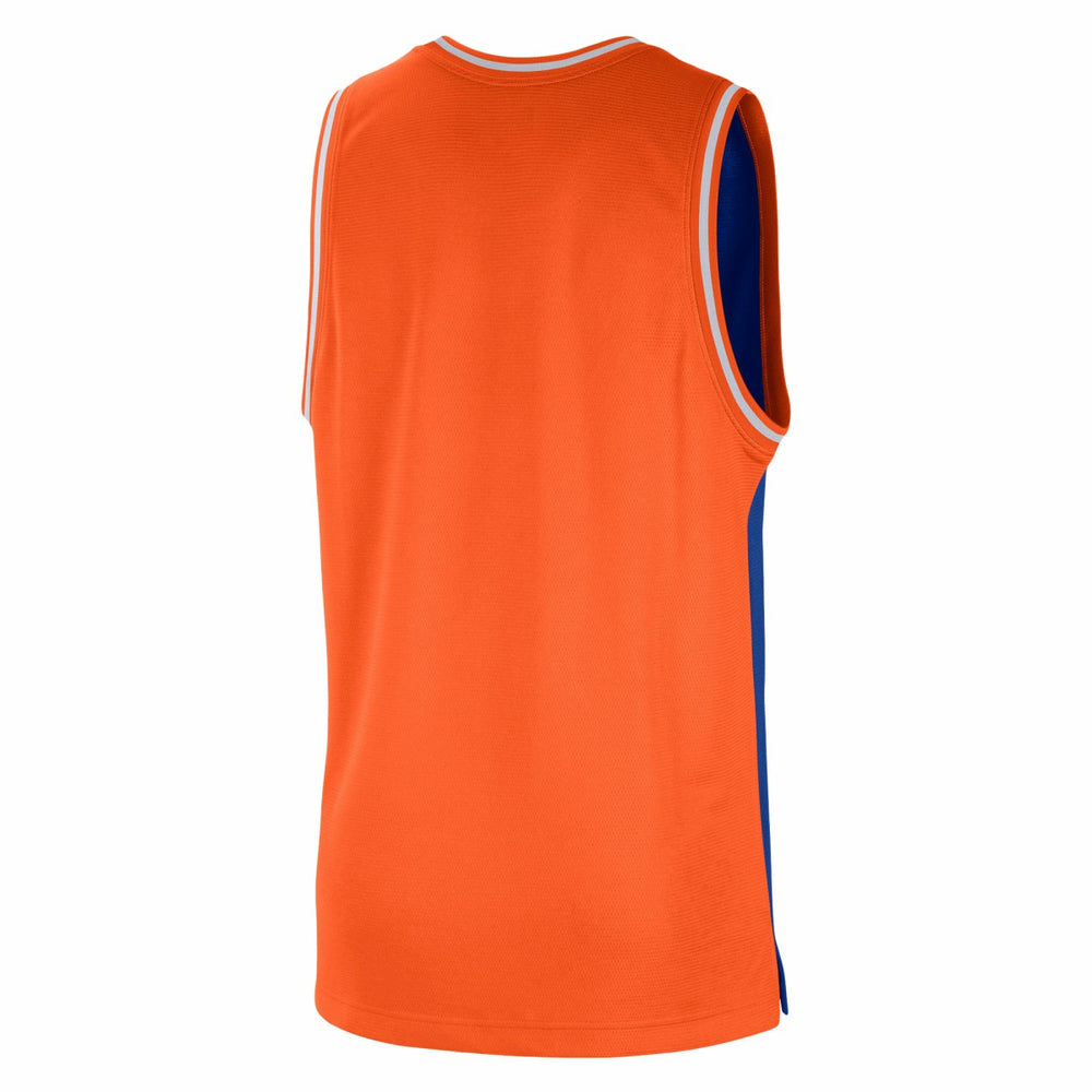 Blue/Orange New York Knicks Courtside Versus Force Split DNA Performance Mesh Tank Top | NBA