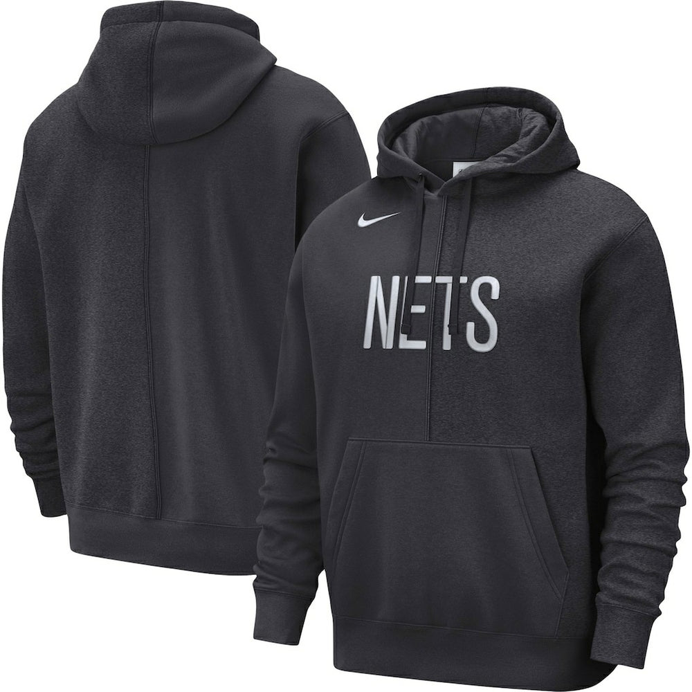 Anthracite Brooklyn Nets Courtside Versus Stitch Split Pullover Hoodie | NBA