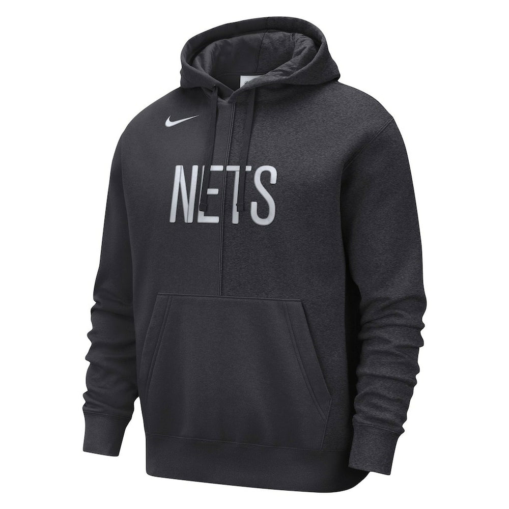 Anthracite Brooklyn Nets Courtside Versus Stitch Split Pullover Hoodie | NBA