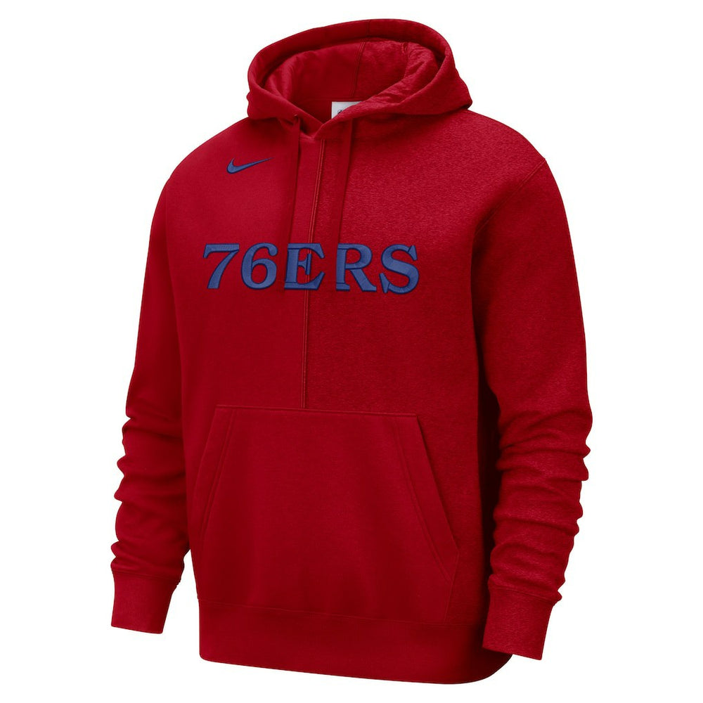 Red Philadelphia 76ers Courtside Versus Stitch Split Pullover Hoodie | NBA