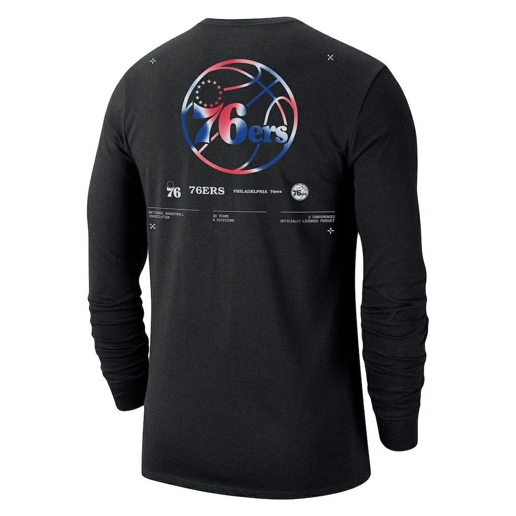 Black Philadelphia 76ers Essential Air Traffic Control Long Sleeve T-Shirt | NBA