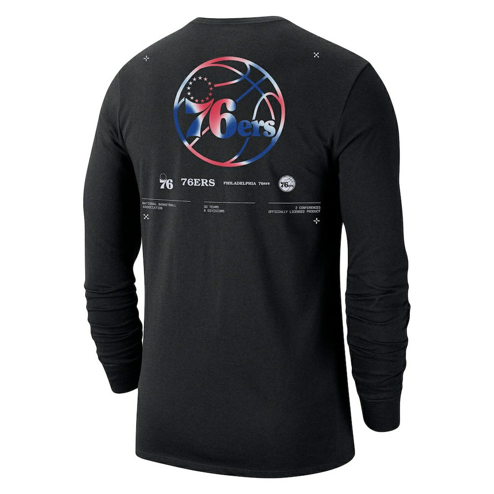 Black Philadelphia 76ers Essential Air Traffic Control Long Sleeve T-Shirt | NBA
