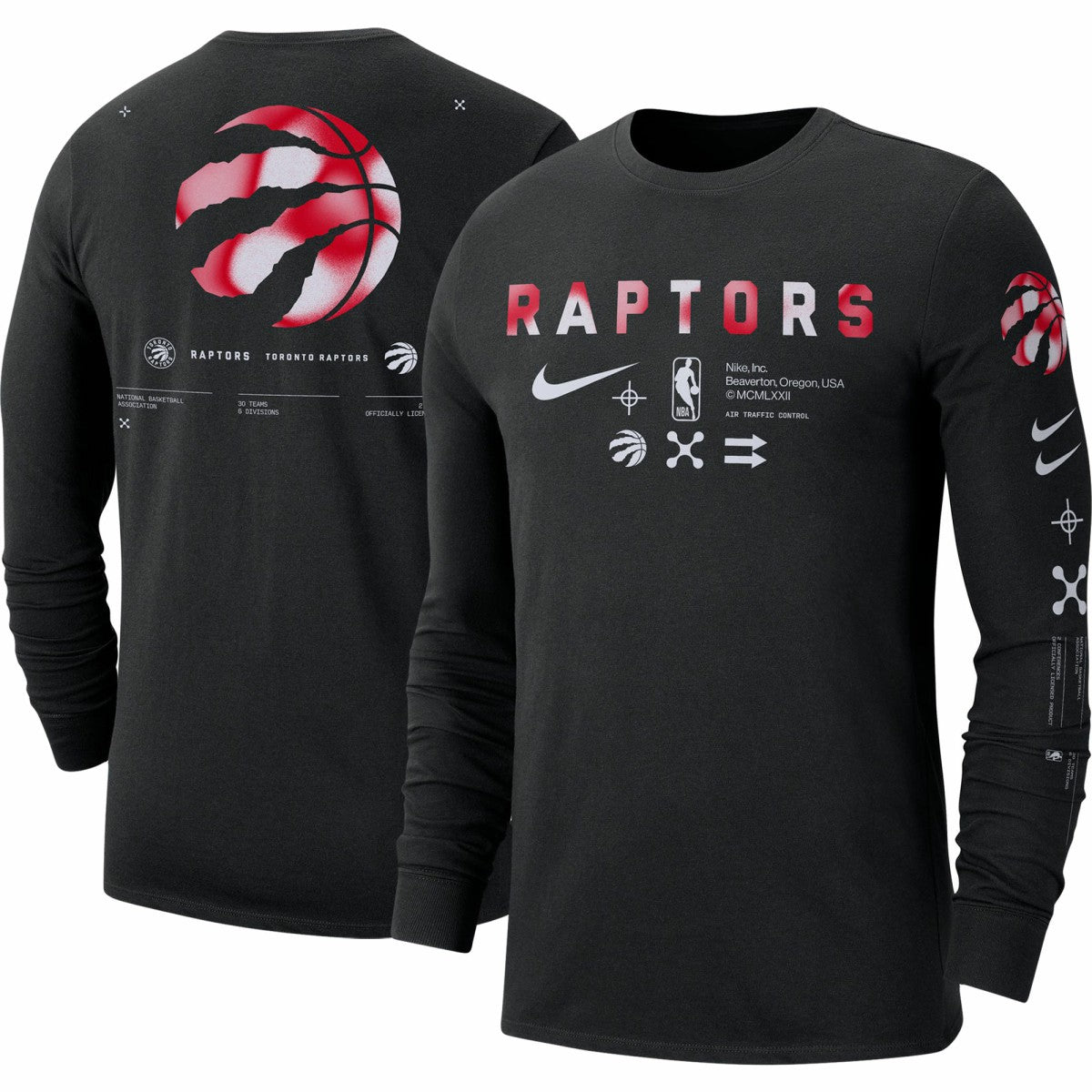 Black Toronto Raptors Essential Air Traffic Control Long Sleeve T-Shirt | NBA