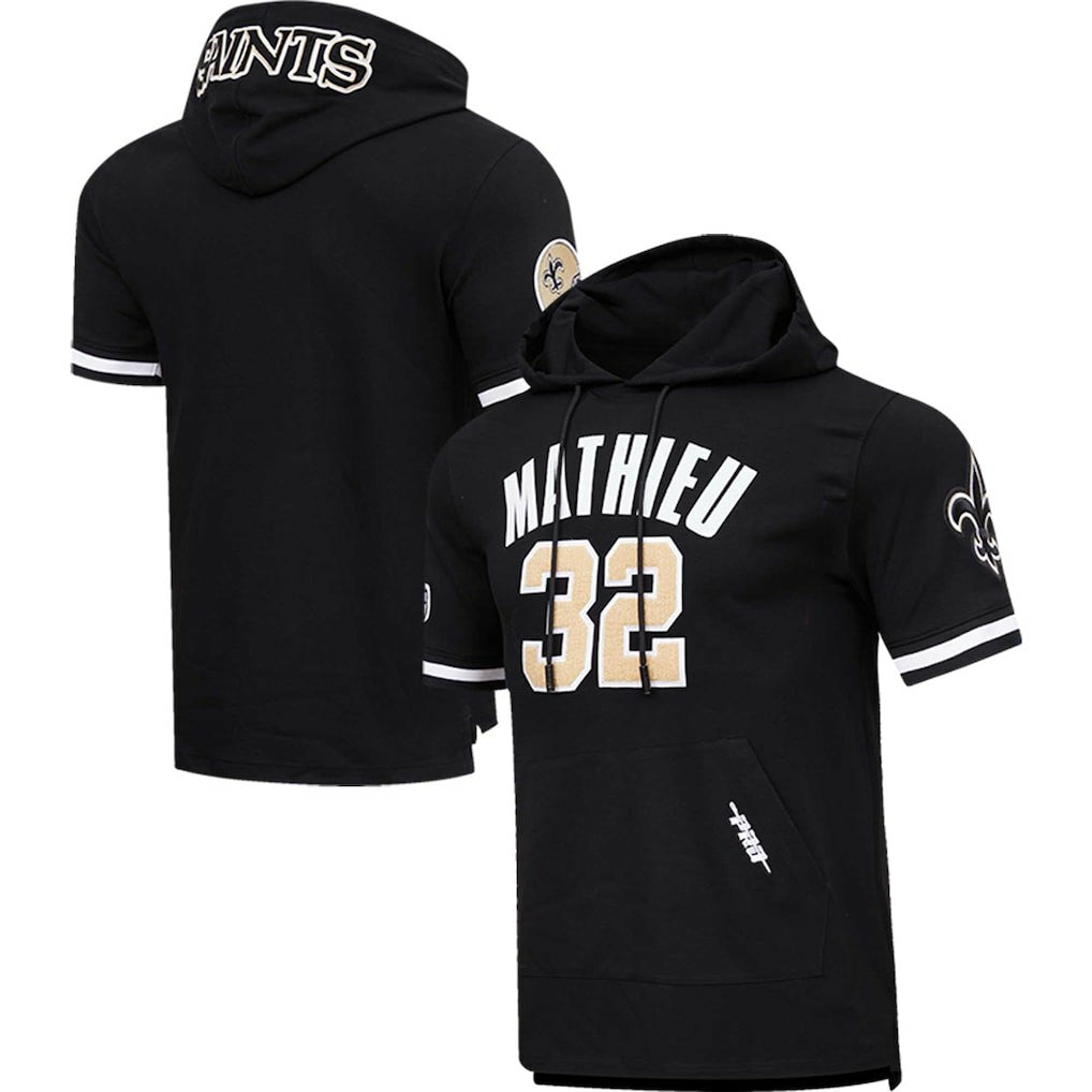 New Orleans Saints Tyrann Mathieu  Pro Standard Player Name & Number Hoodie T-Shirt | NFL Outlet