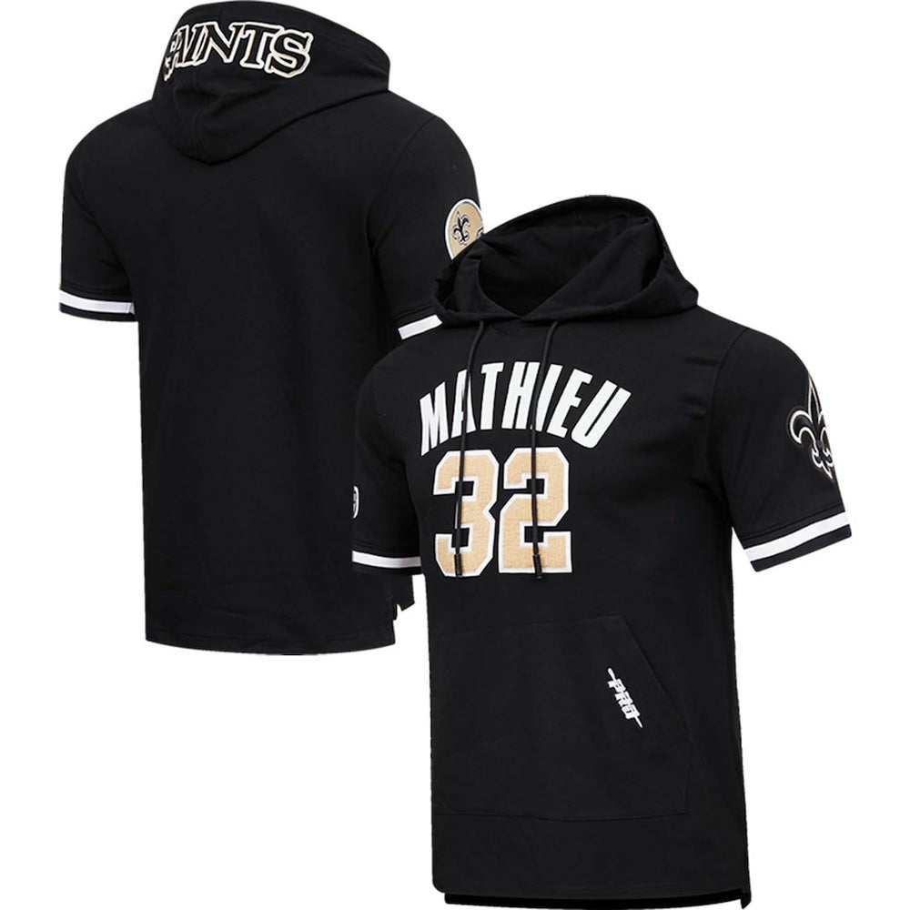 New Orleans Saints Tyrann Mathieu  Pro Standard Player Name & Number Hoodie T-Shirt | NFL Outlet