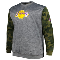Heather Charcoal Los Angeles Lakers Big & Tall Camo Stitched Sweatshirt | NBA