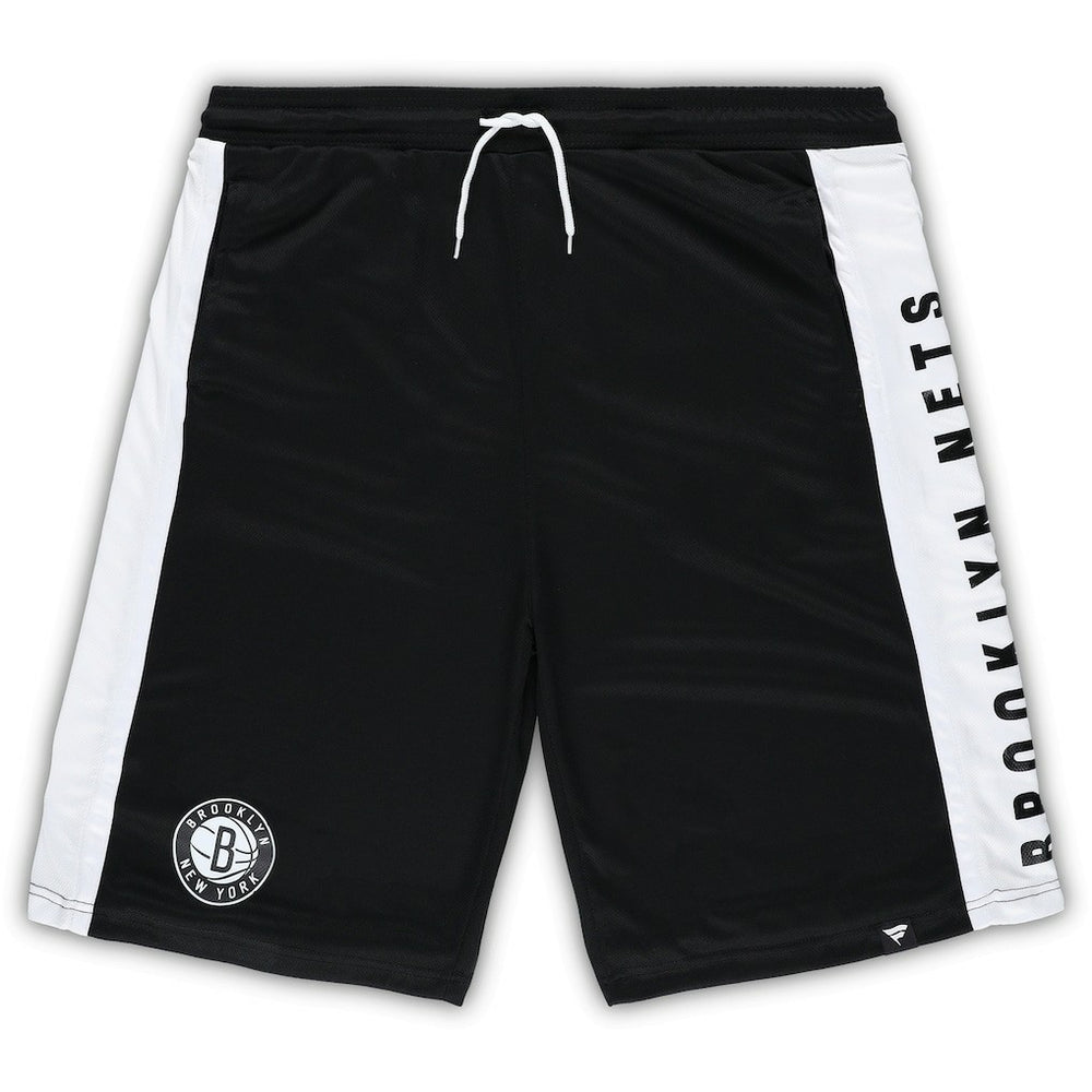 Black Brooklyn Nets Big & Tall Referee Iconic Mesh Shorts | NBA
