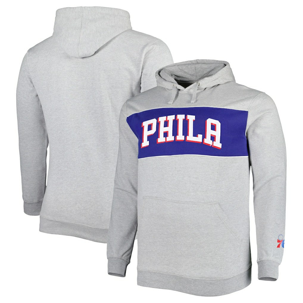 Heather Gray Philadelphia 76ers Big & Tall Wordmark Pullover Hoodie | NBA
