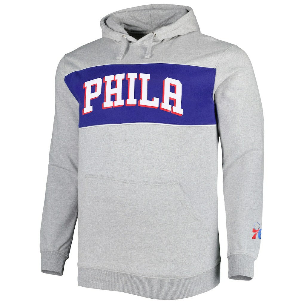 Heather Gray Philadelphia 76ers Big & Tall Wordmark Pullover Hoodie | NBA