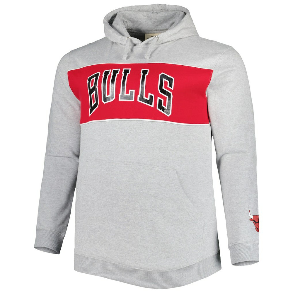 Heather Gray Chicago Bulls Big & Tall Wordmark Pullover Hoodie sale | NBA