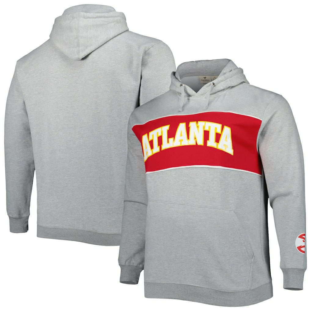 Heather Gray Atlanta Hawks Big & Tall Wordmark Pullover Hoodie | NBA