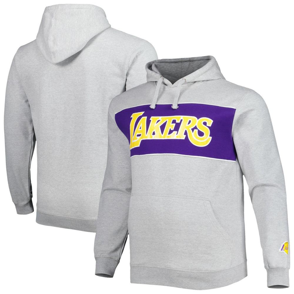Heather Gray Los Angeles Lakers Big & Tall Wordmark Pullover Hoodie | NBA