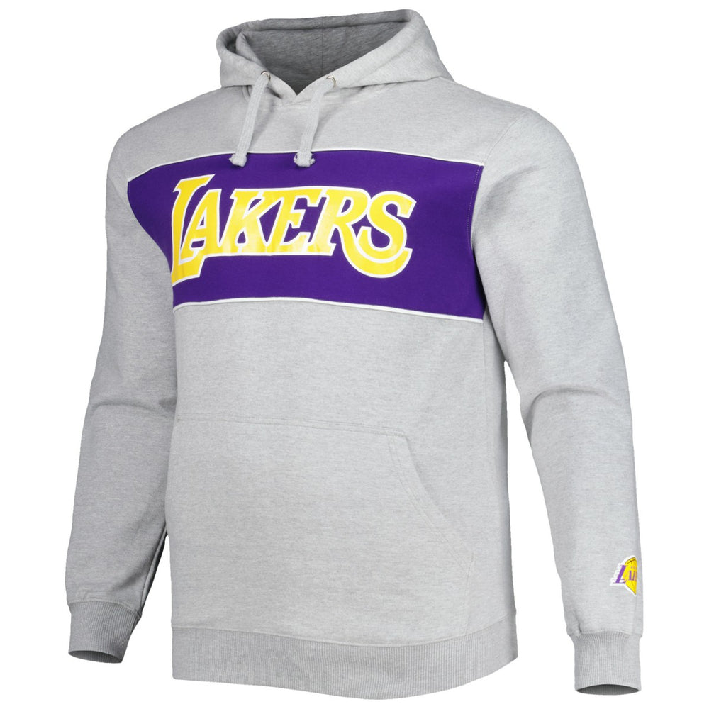 Heather Gray Los Angeles Lakers Big & Tall Wordmark Pullover Hoodie | NBA