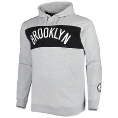 Heather Gray Brooklyn Nets Big & Tall Wordmark Pullover Hoodie | NBA