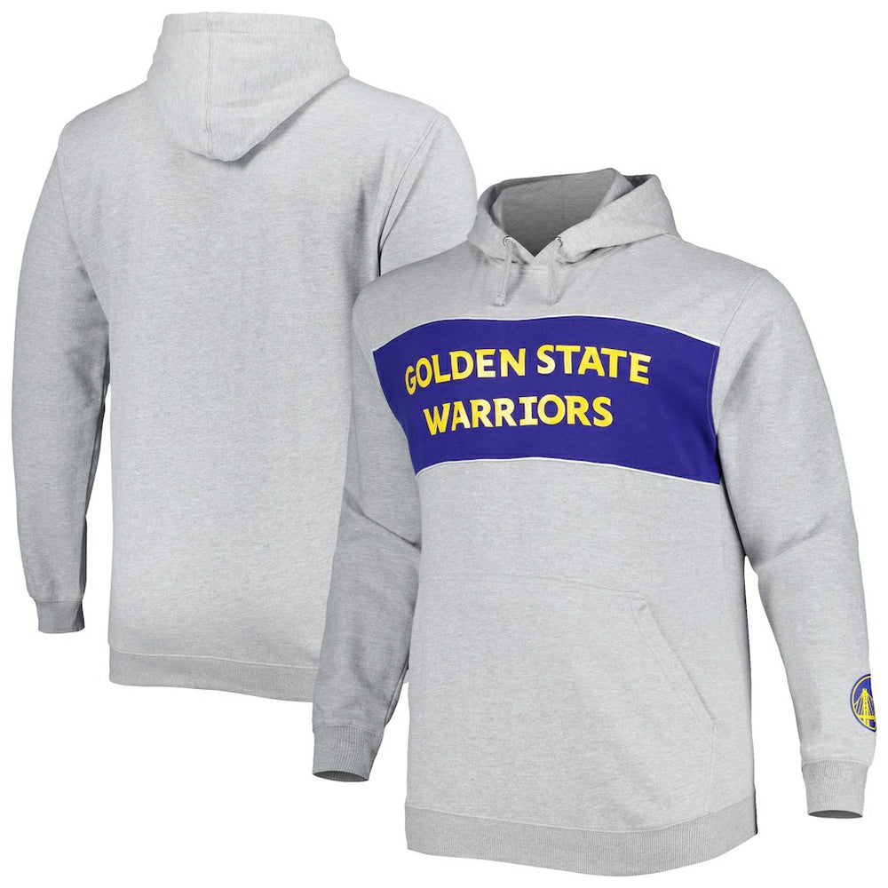 Heather Gray Golden State Warriors Big & Tall Wordmark Pullover Hoodie sale | NBA