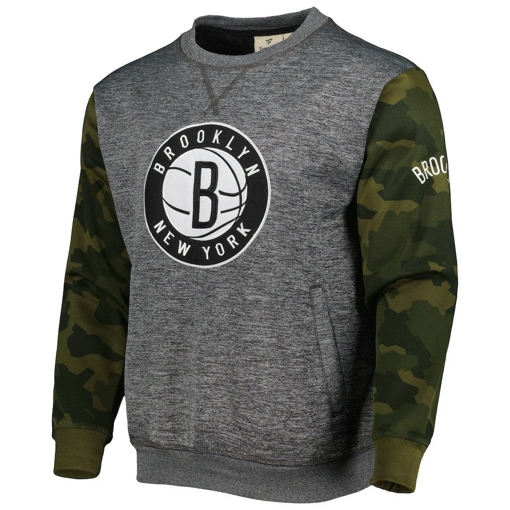 Heather Charcoal Brooklyn Nets Camo Stitched Sweatshirt | NBA