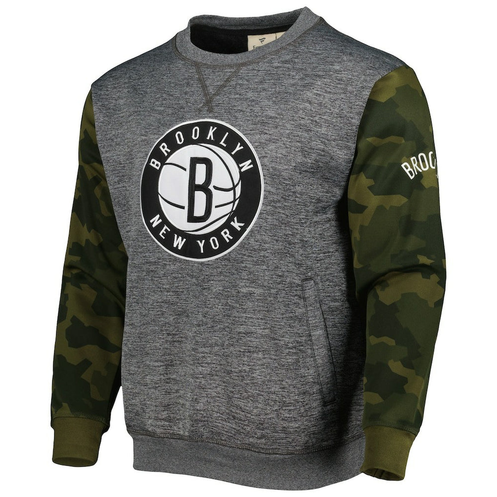 Heather Charcoal Brooklyn Nets Camo Stitched Sweatshirt | NBA