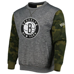 Heather Charcoal Brooklyn Nets Camo Stitched Sweatshirt | NBA