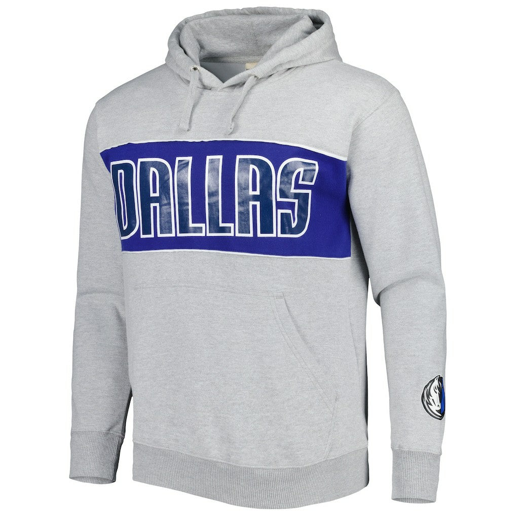 Heather Gray Dallas Mavericks Wordmark French Terry Pullover Hoodie sale | NBA