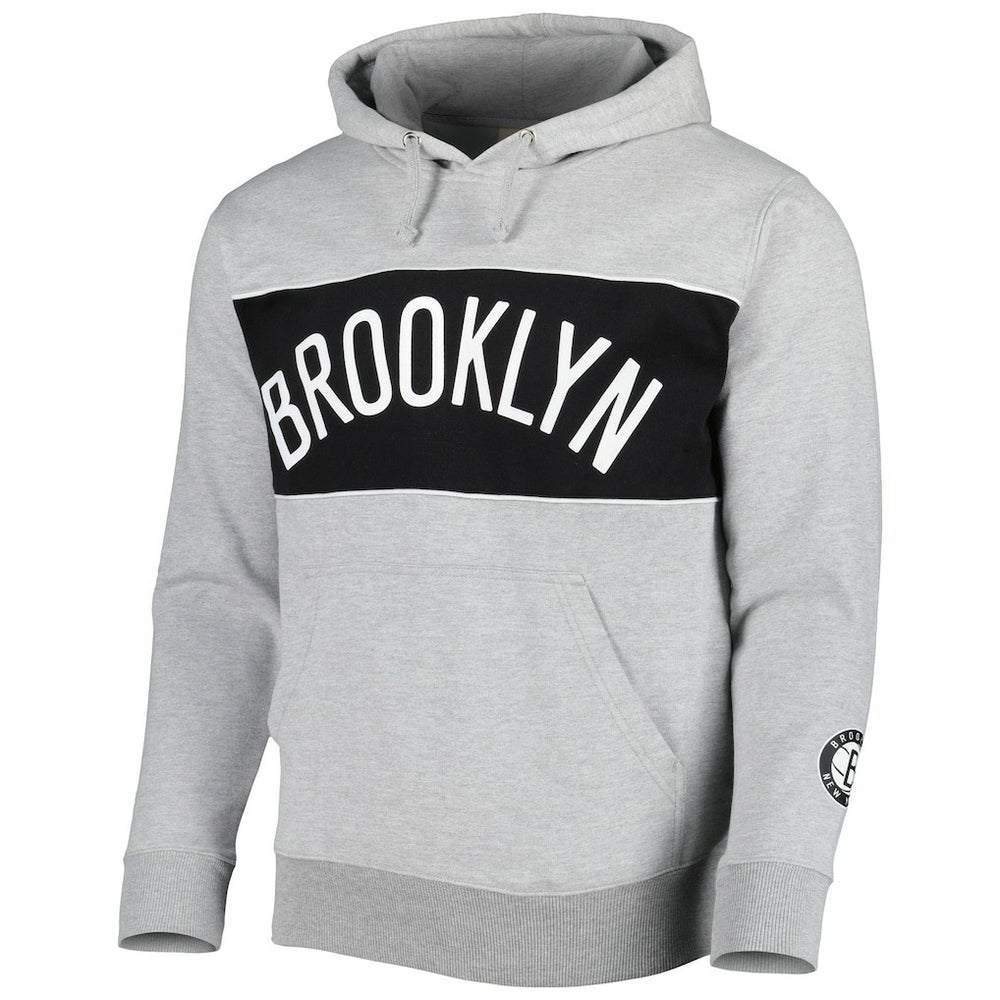 Heather Gray Brooklyn Nets Wordmark French Terry Pullover Hoodie | NBA