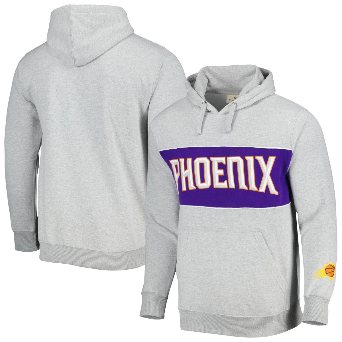 Heather Gray Phoenix Suns Wordmark French Terry Pullover Hoodie | NBA