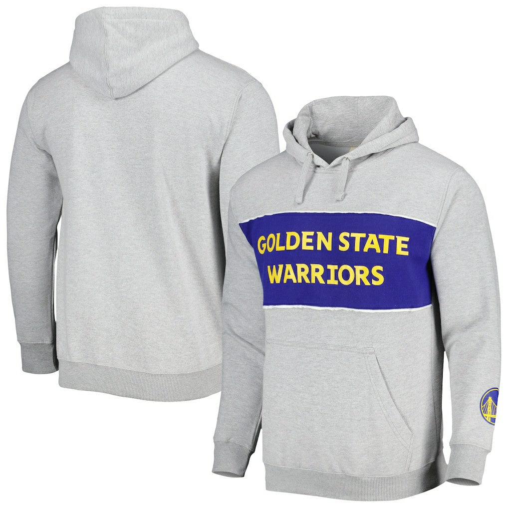 Heather Gray Golden State Warriors Wordmark French Terry Pullover Hoodie sale | NBA