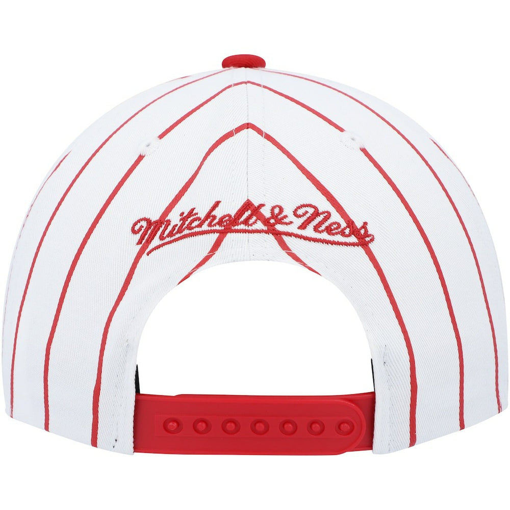 White Philadelphia 76ers Hardwood Classics Pinstripe Snapback Hat | NBA