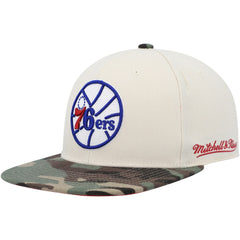Cream/Camo Philadelphia 76ers Hardwood Classics 1976 NBA All-Star Game Off White Camo Fitted Hat | NBA