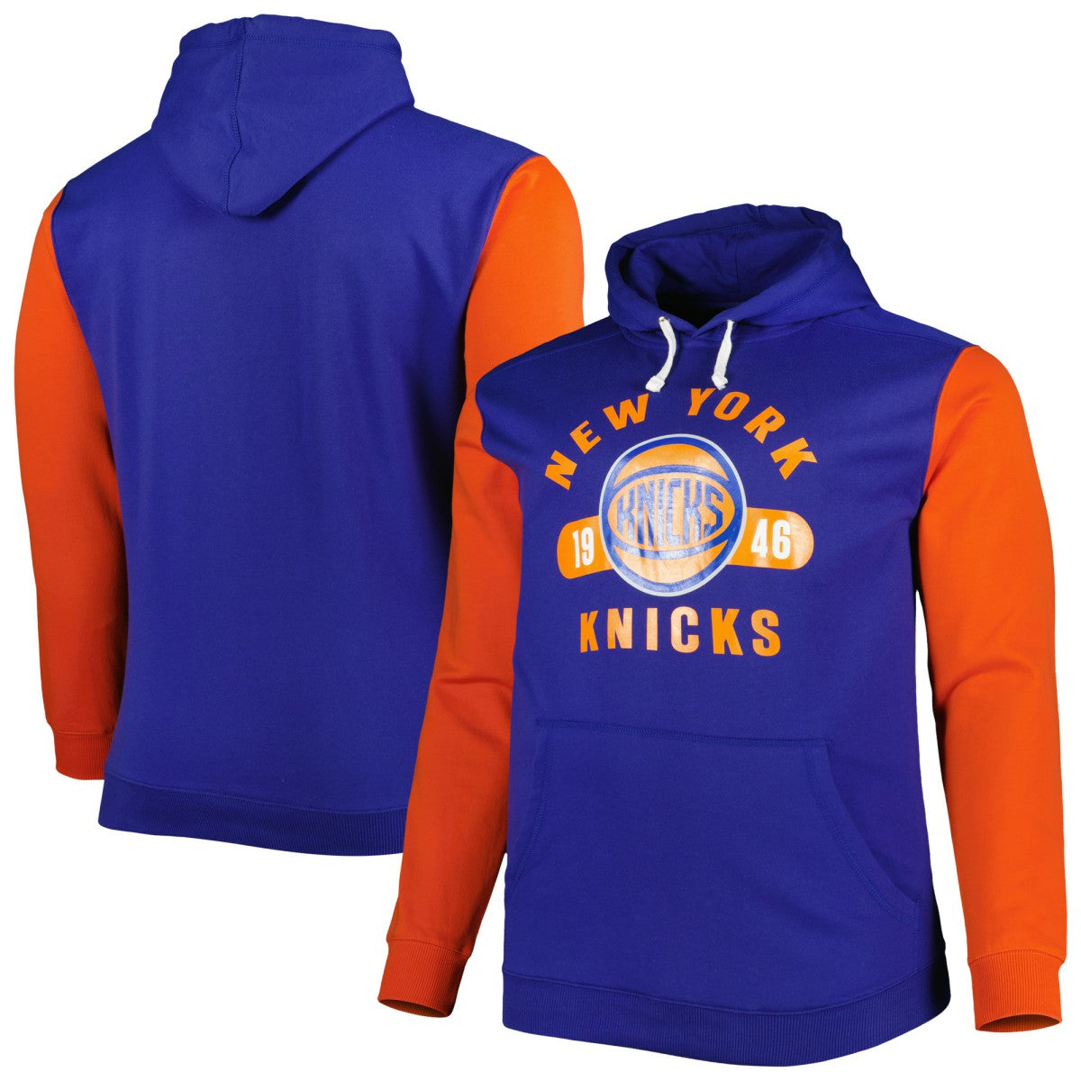 Blue/Orange New York Knicks Big & Tall Bold Attack Pullover Hoodie | NBA