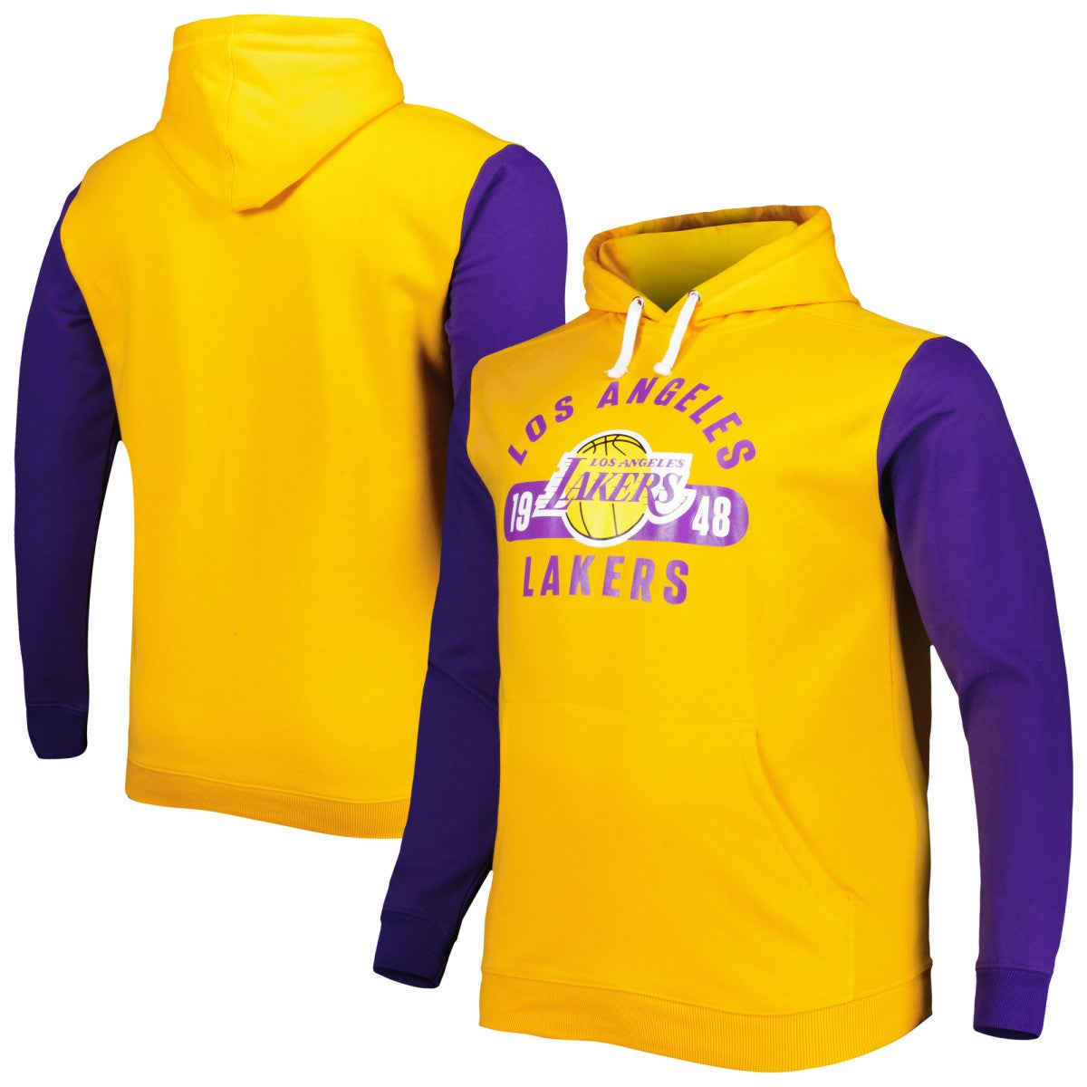 Gold/Purple Los Angeles Lakers Big & Tall Bold Attack Pullover Hoodie | NBA