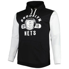 Black/White Brooklyn Nets Big & Tall Bold Attack Pullover Hoodie | NBA